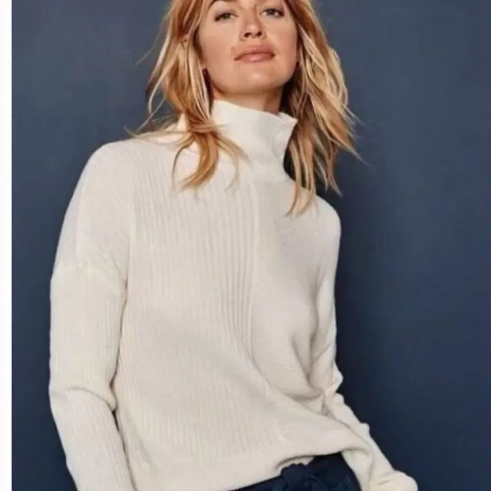 Summersalt The Luxe Cashmere Blend Funnel Neck Sweater Cream